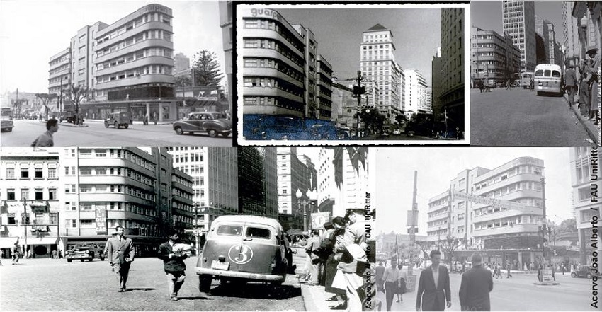Edifício Guaspari e avenida Borges de Medeiros, Porto Alegre, sequência cronológica. Figure 6. Guaspari Building and Borges de Medeiros Avenue, Porto Alegre, chronological sequence.