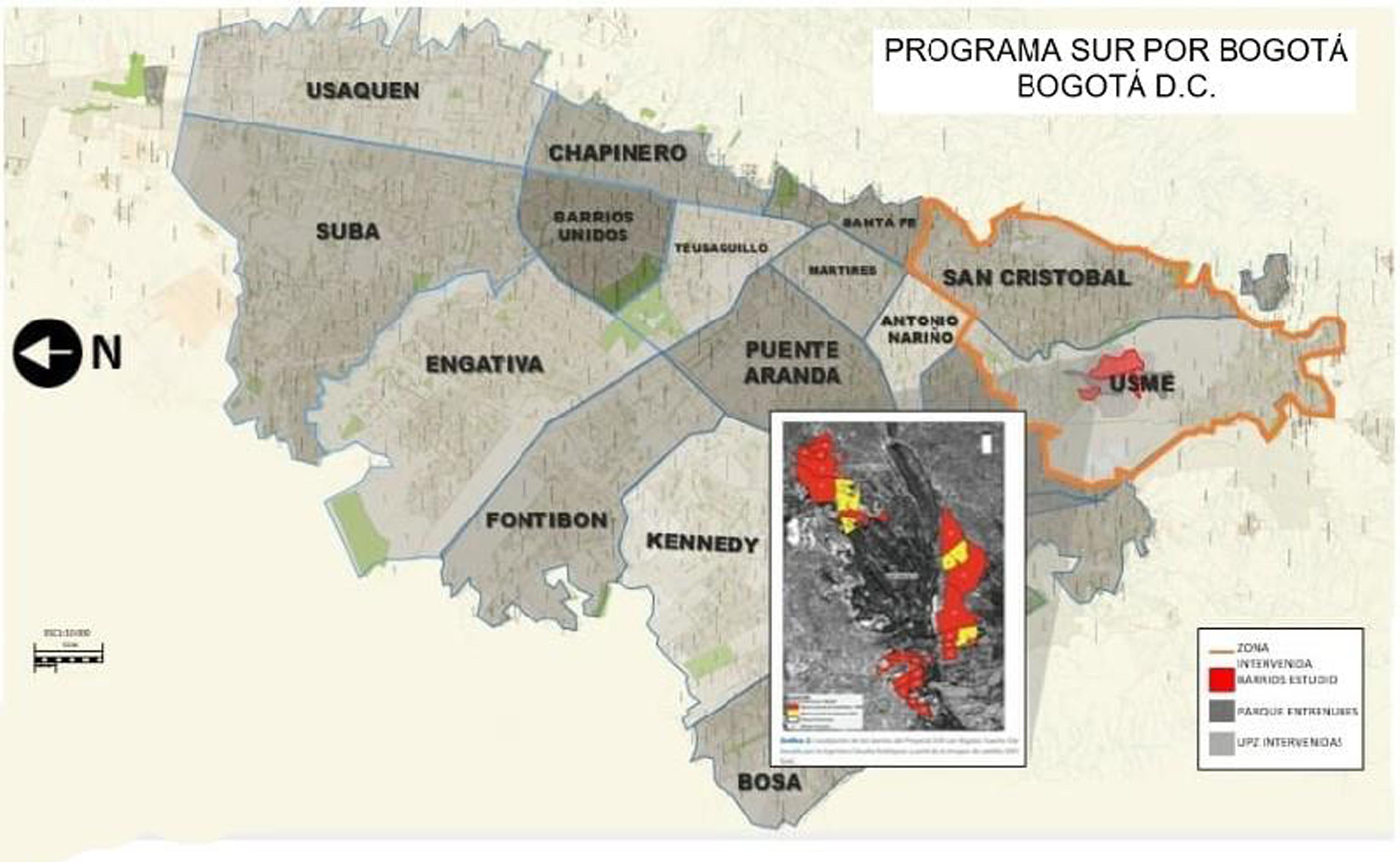 Localizaci&oacute;n programa &ldquo;SUR con Bogot&aacute;&rdquo;