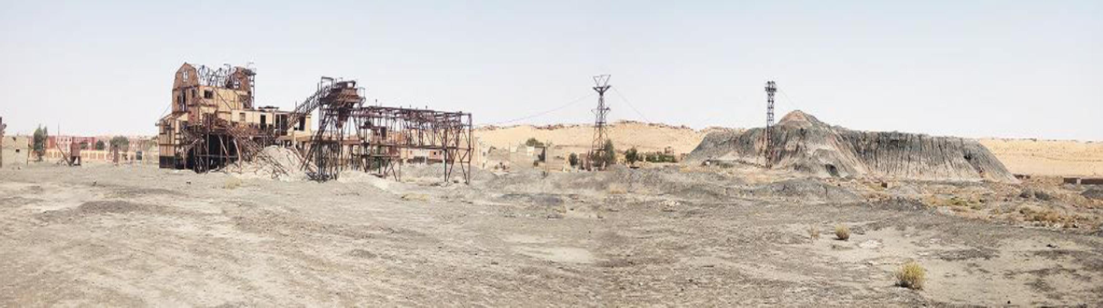 View on Brownfield of Kenadsa (wash-house and spoil tips)