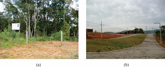 Imagens de área verde (a) e área de jardim (b) em 09/2013.