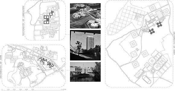 Universities of York, Lancaster and Kent. Development plans and overall images. (15,16, 17)
