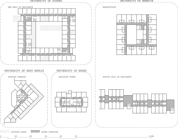 Layout strategies for halls of residence.