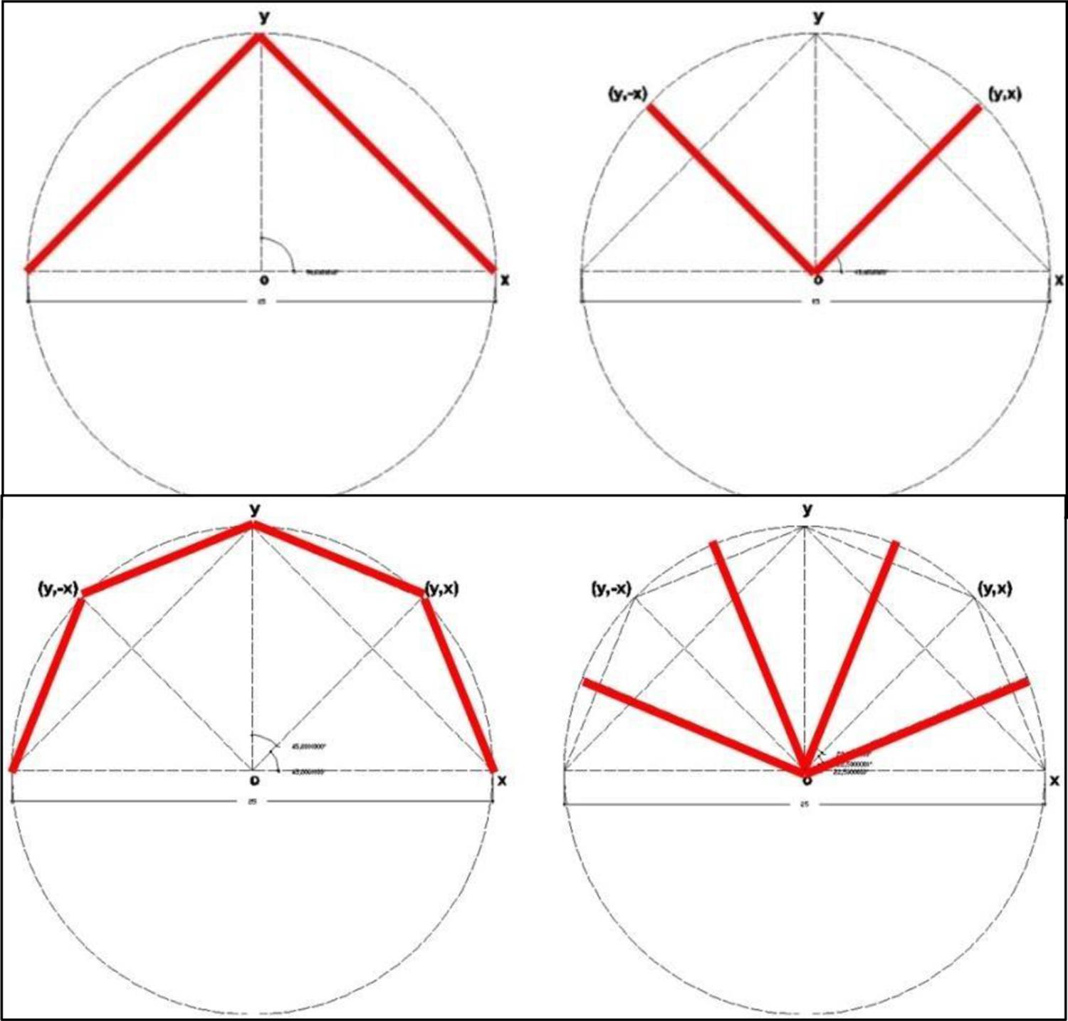 : Desarrollo geométrico de la estructura plegable. Fuente: Fotos Experimentales (
      
                11
      )
              