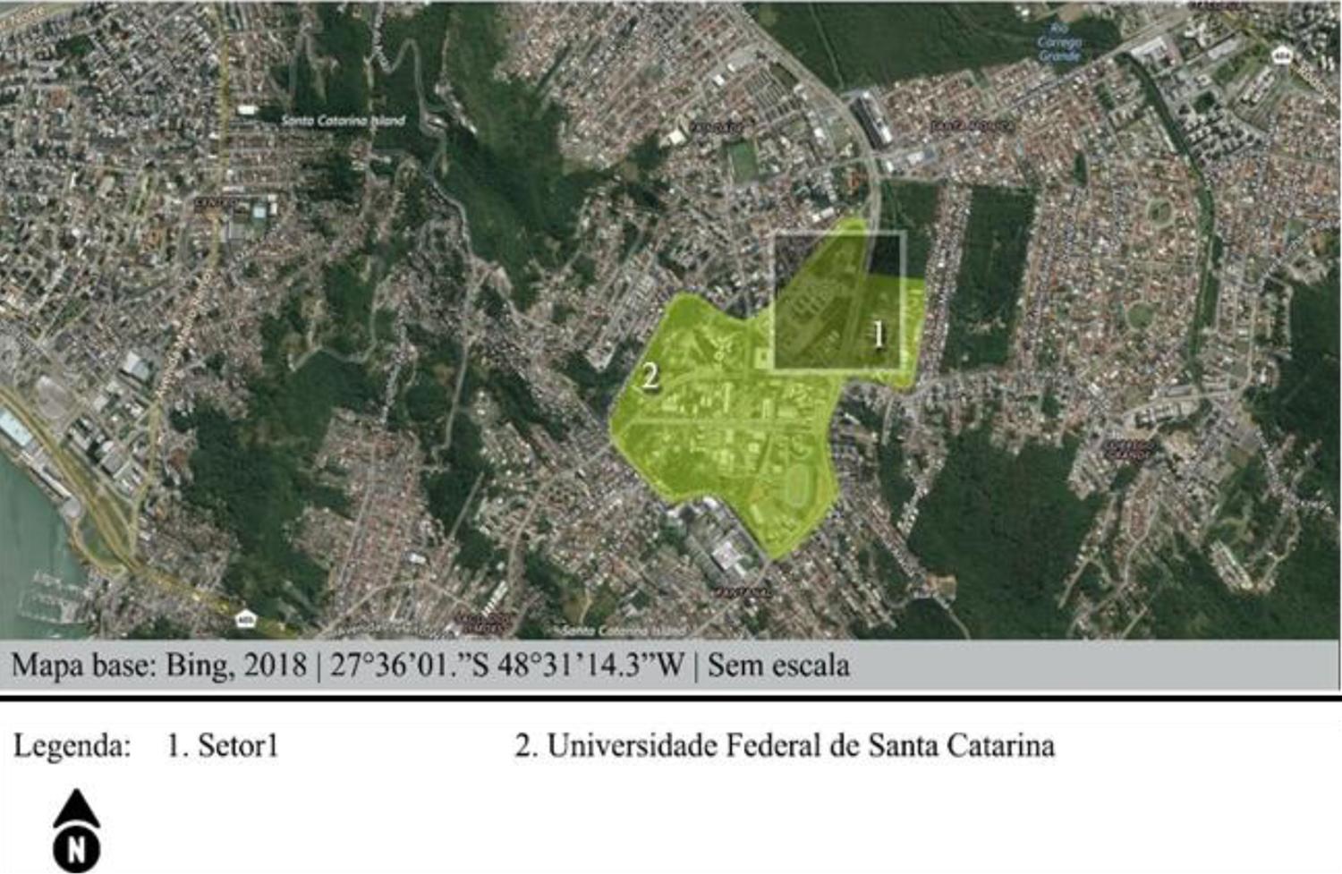: Localização do Campus Trindade da UFSC - Setor 1 (
16
)