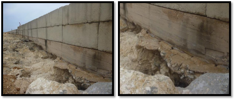 Socavación de la parte delantera trasera