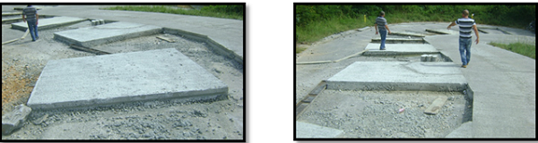 Fundici&oacute;n de pa&ntilde;os alternos en la v&iacute;a.