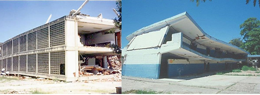 Escuelas dañadas durante el terremoto de Cariaco. Venezuela. 1997.