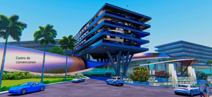 Centro de Convenciones del Hotel Habana SunCuba. Losa de cubierta curva.