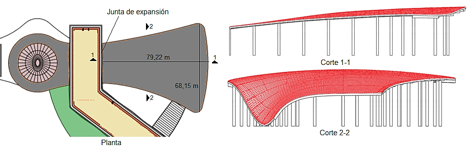 Geometría de la losa del Centro de Convenciones.