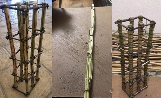 Variables del carrizo, V1 huecos, V2 tiras, V3 alambre