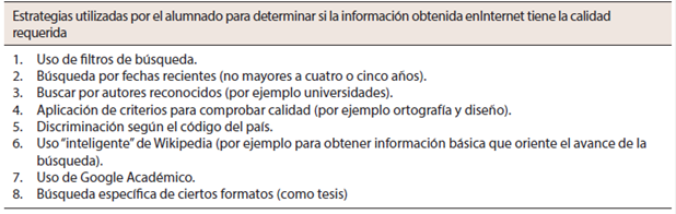 Análisis discriminado de la información obtenida en Internet