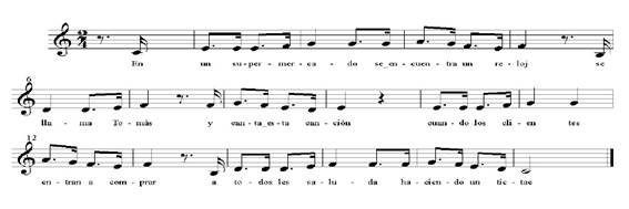 Canción "El reloj Tomás".