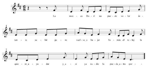Canción "Dori no puede volar".