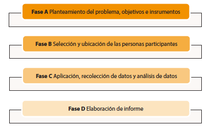 Indica las fases del diseño de investigación