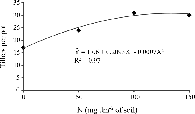 Tillers number per pot in response to nitrogen (N) doses