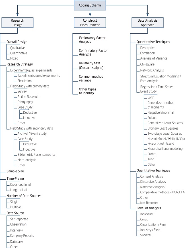 CODING SCHEMA OF PAPERS PUBLISHED IN STATEGY