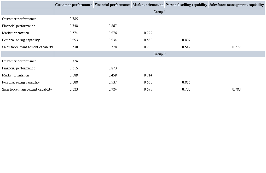DISCRIMINANT VALIDITY