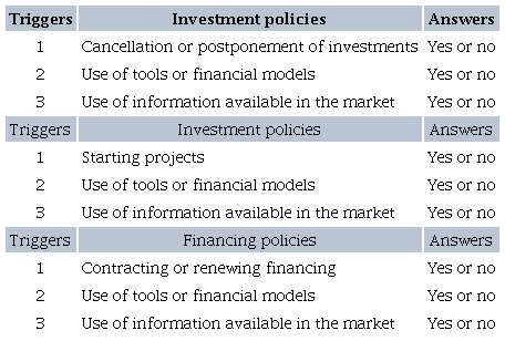 Investment and financing policies