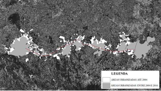 Expansão urbana no corredor Campinas-Sorocaba entre 2004 e 2016