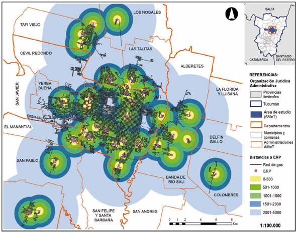 &Aacute;reas de influencia de las ERP.