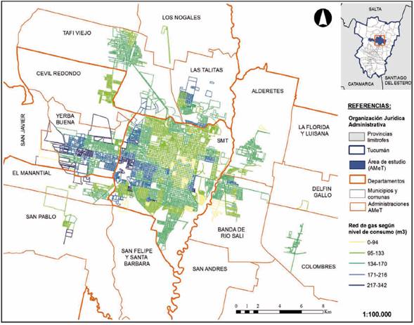 Circuitos residenciales de gas seg&uacute;n nivel de consumo.