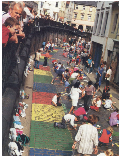 Evento participativo para peatonalizar calle en Altenburg.