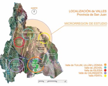 Provincia de San Juan – Microrregión de Estudio/Localización de Valles Provinciales.