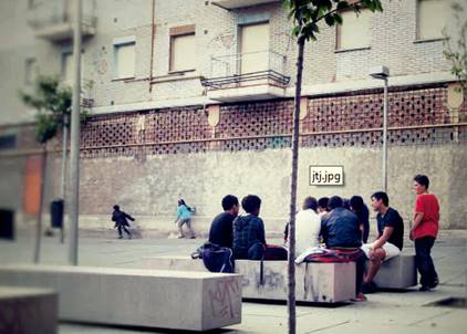 Edificio con infraviviendas tapiadas. Plaza Cabestreros, barrio Embajadores.