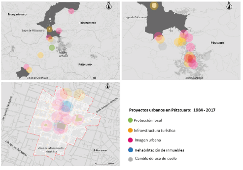 Proyectos urbanos desarrollados en el municipio de Pátzcuaro, periodo 1984 –2017.