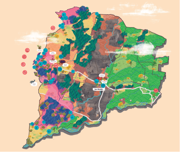 Mapa COPABIO y Viñateras Bravas del Itata.