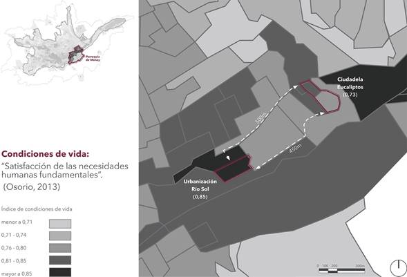 Map of living conditions.