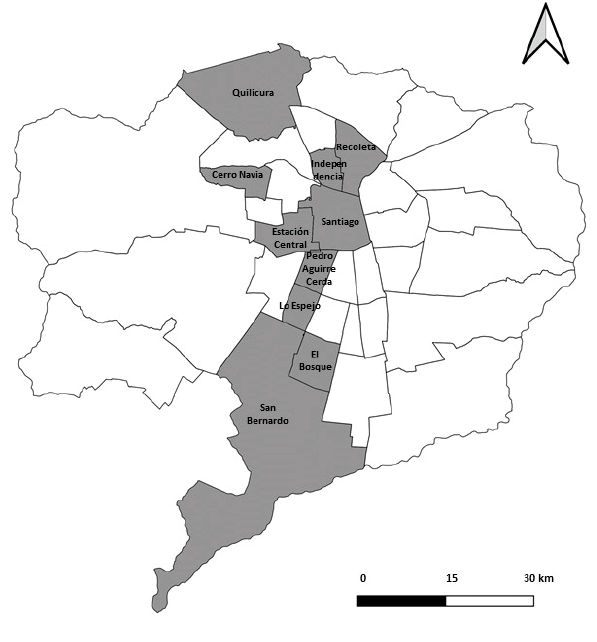 Principales comunas de avecindamiento de población haitiana en Santiago, según Censo 2017.