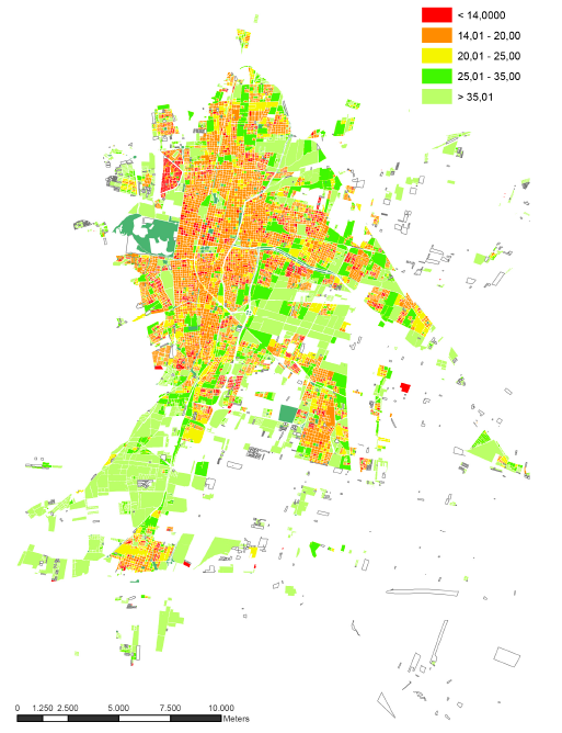 SE en las manzanas urbanas del AMM.