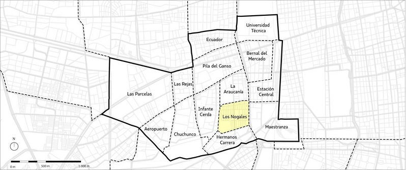Ubicacin de Poblacin Los Nogales en la comuna de Estacin Central.