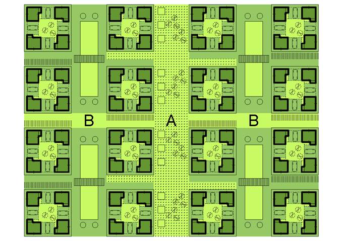 Agrupacin de agrupaciones. Expansiones del corredor (A) y vacos para el acopio (B), Grupo A.