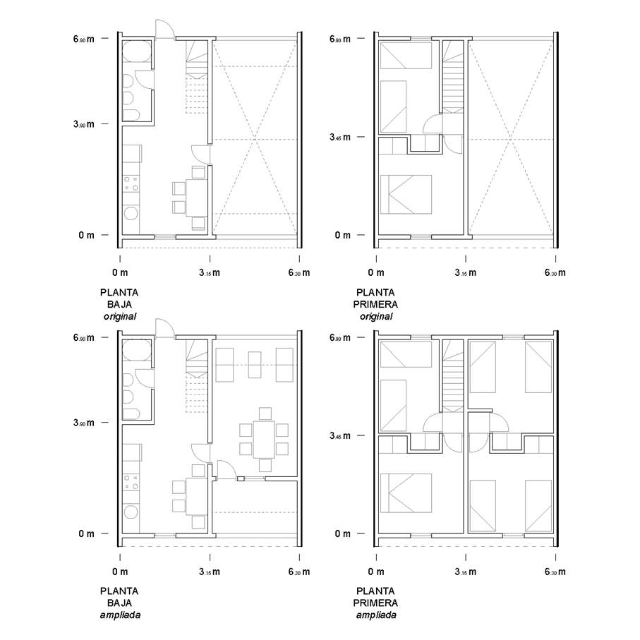 Unidad habitacional diseada por Elemental en Villa Verde y adoptada por el grupo B.