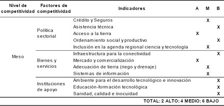 Análisis competitividad sistémica SIAL nivel meso
