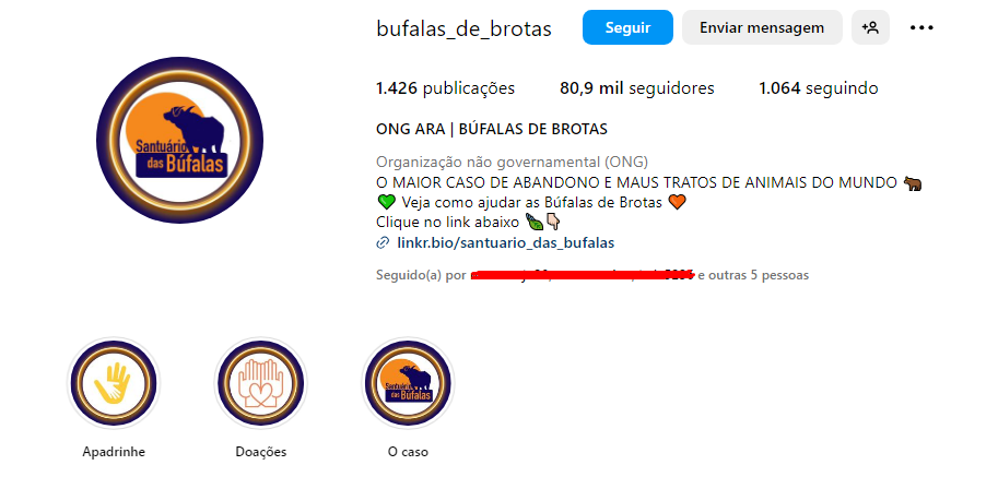 P�gina de inicio del perfil @bufalas_de_brotas en Instagram