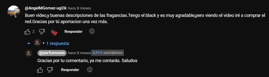 Recuperado de comentarios de canal de YouTube