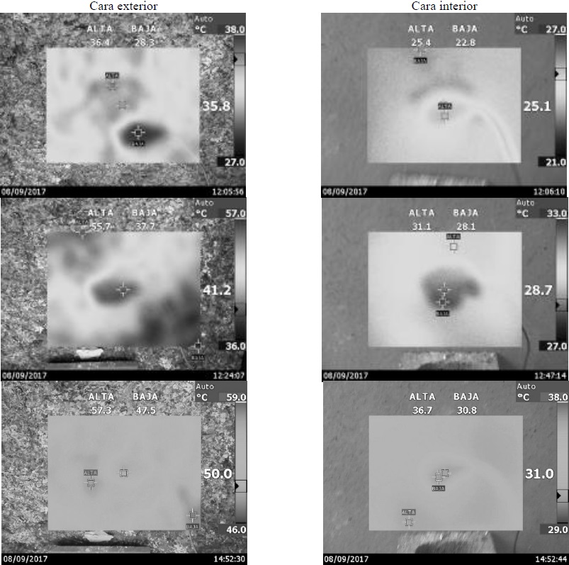 Fotograf&iacute;as termogr&aacute;ficas panel de 3 cm de espesor.