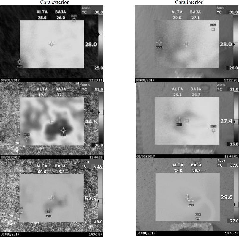 Fotograf&iacute;as termogr&aacute;ficas panel de 5 cm de espesor.