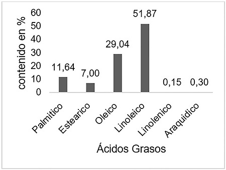 Perfil de &aacute;cidos grasos en la semilla de calabaza.