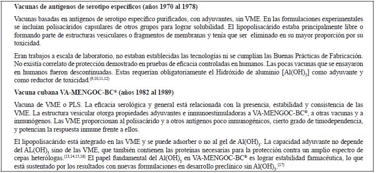 Características de las vacunas contra meningococo B.