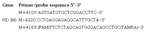 Oligonucleotides, primers and probes (Metabion, Germany).12