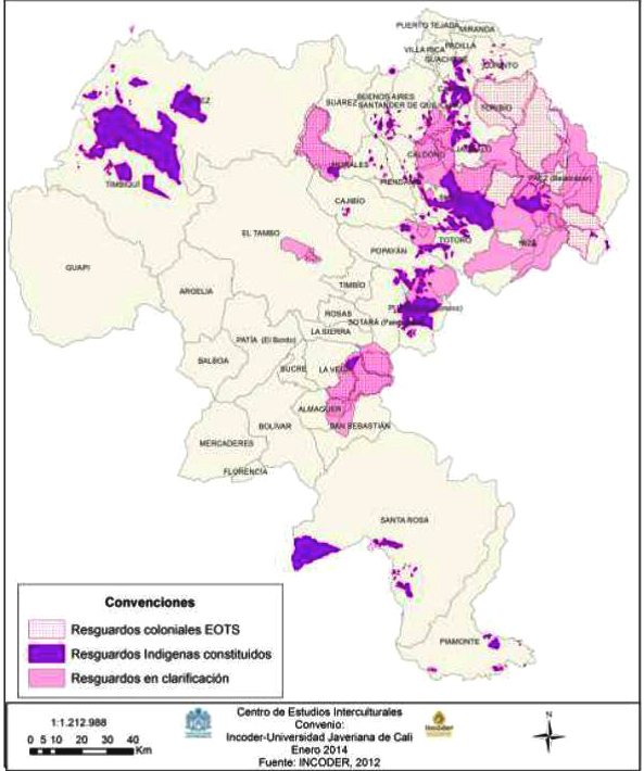 Procesos territoriales indígenas en el departamento del Cauca