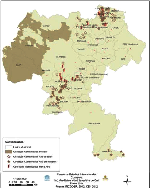 Procesos territoriales Afro en el departamento del Cauca