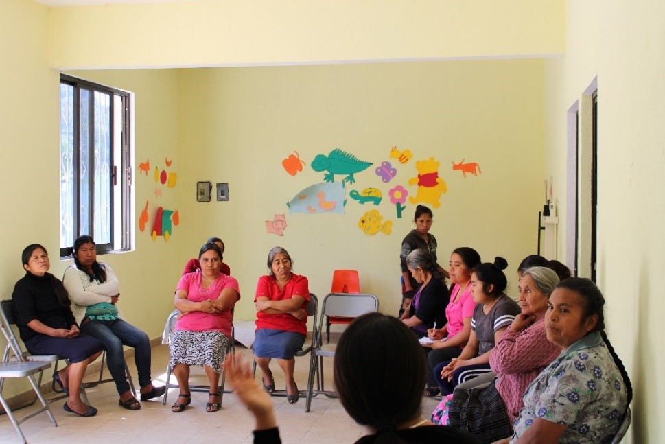 Orqudeas en dilogo sobre el quehacer de las mujeres  en la comunidad de San Marcos Moctum