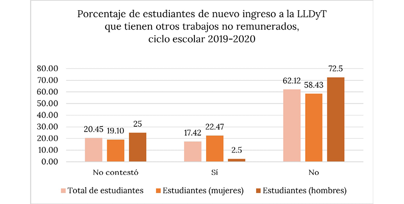 Estudiantes que realizan otros trabajos no remunerados