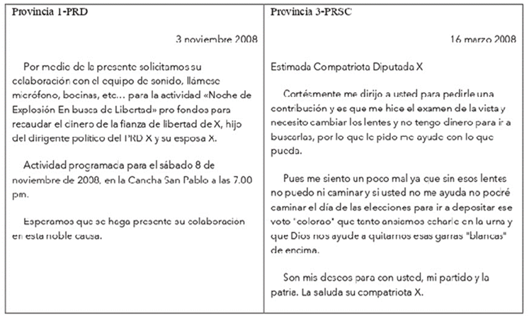 Solicitudes de ayuda que acreditan la afiliacin partidista de electores