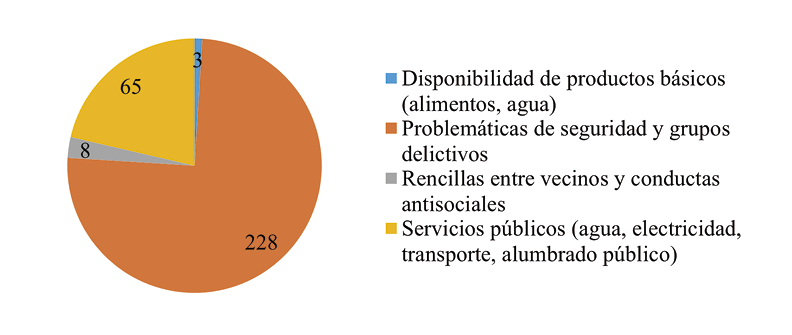 Principales preocupaciones de los habitantes de la colonia